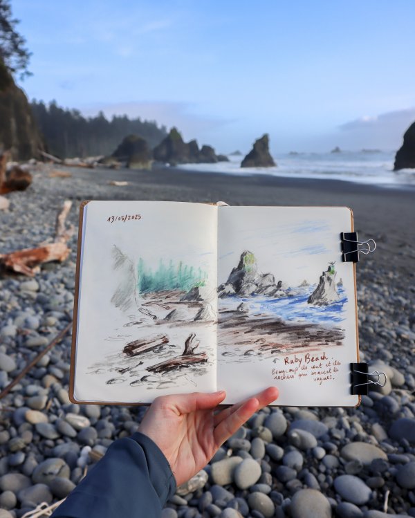 Croquis de voyage - Ruby beach WA