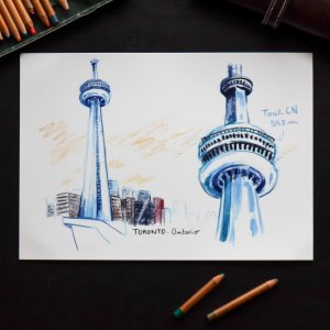 Croquis de voyage - CN Tower Toronto