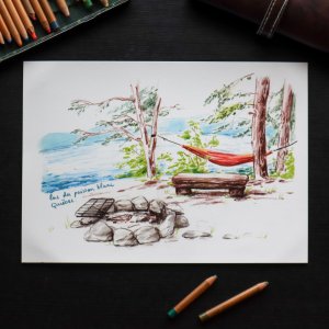Croquis de voyage - Lac du poisson blanc