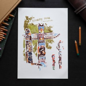 Croquis de voyage - Stanley Park Vancouver