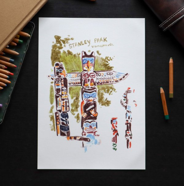 Croquis de voyage - Stanley Park Vancouver
