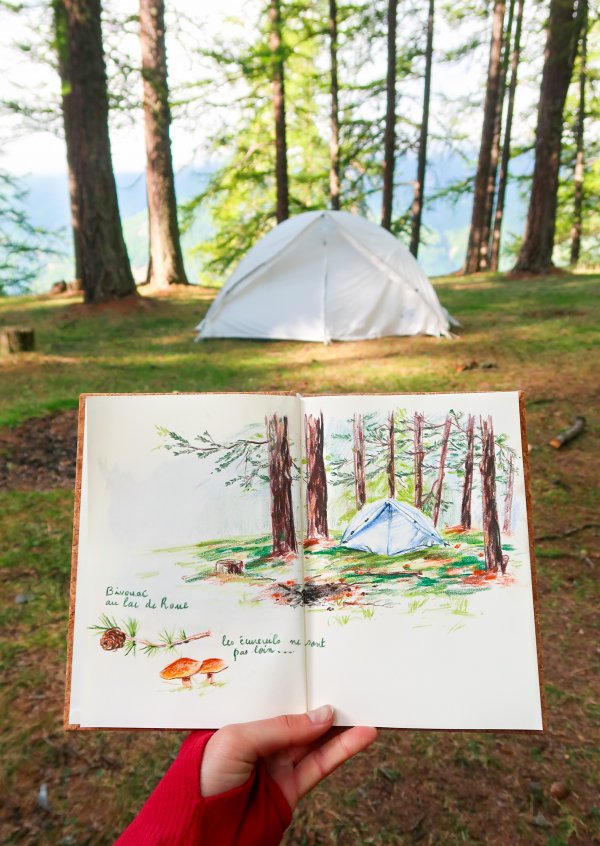 Croquis de voyage - Bivouac au lac de roue – Image 2